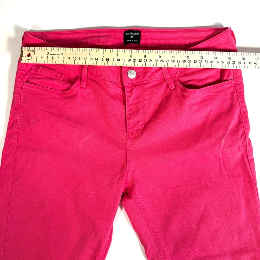 Just Black Hot Pink Magenta Light Fade Denim High-Rise Cropped Jeans Barbiecore - Picture 11 of 11